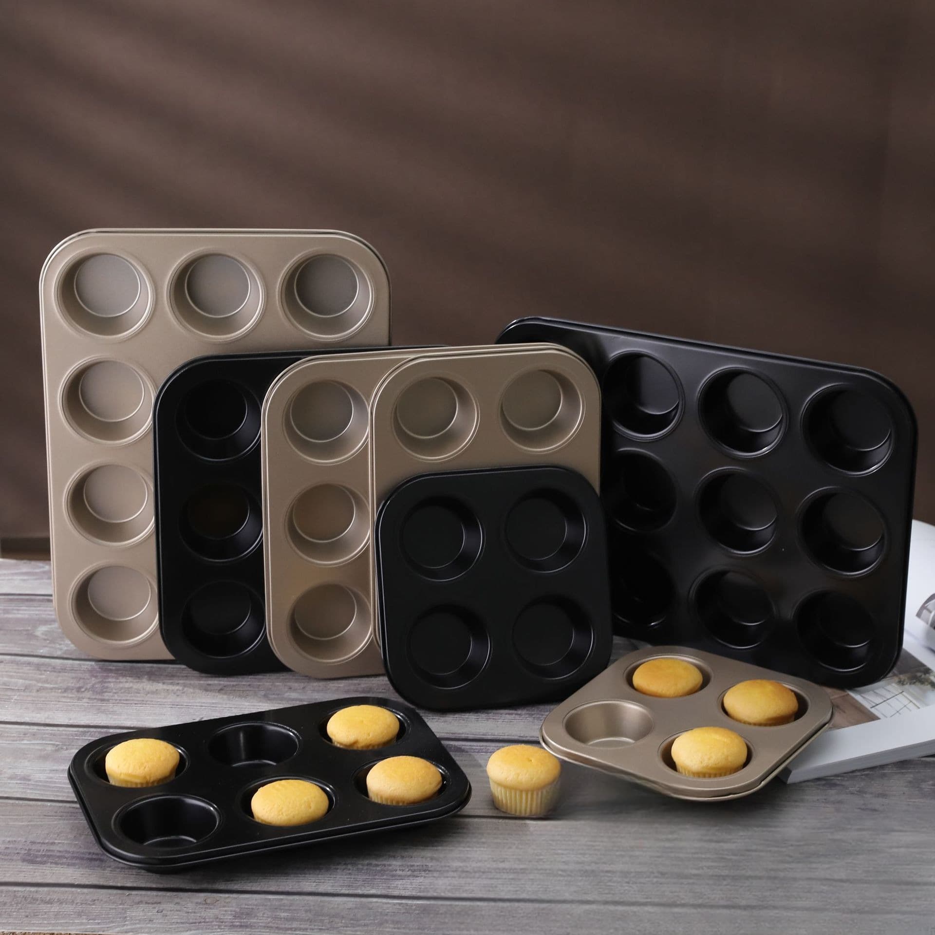 Non-Stick Baking Muffin Tin Home Use 6/12 Piece Donut Mold Baking Tray Tool Carbon Steel Material from Mainland China
