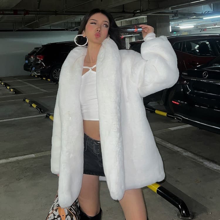 Popular Women's Faux Fur Coat, Fashionable Winter Coat, New Model from Temu Factory