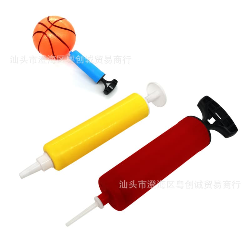 Mini Basketball Toy Pump, Soccer Plastic Air Pump Balloon Toy Portable Hand Push Air Pump
