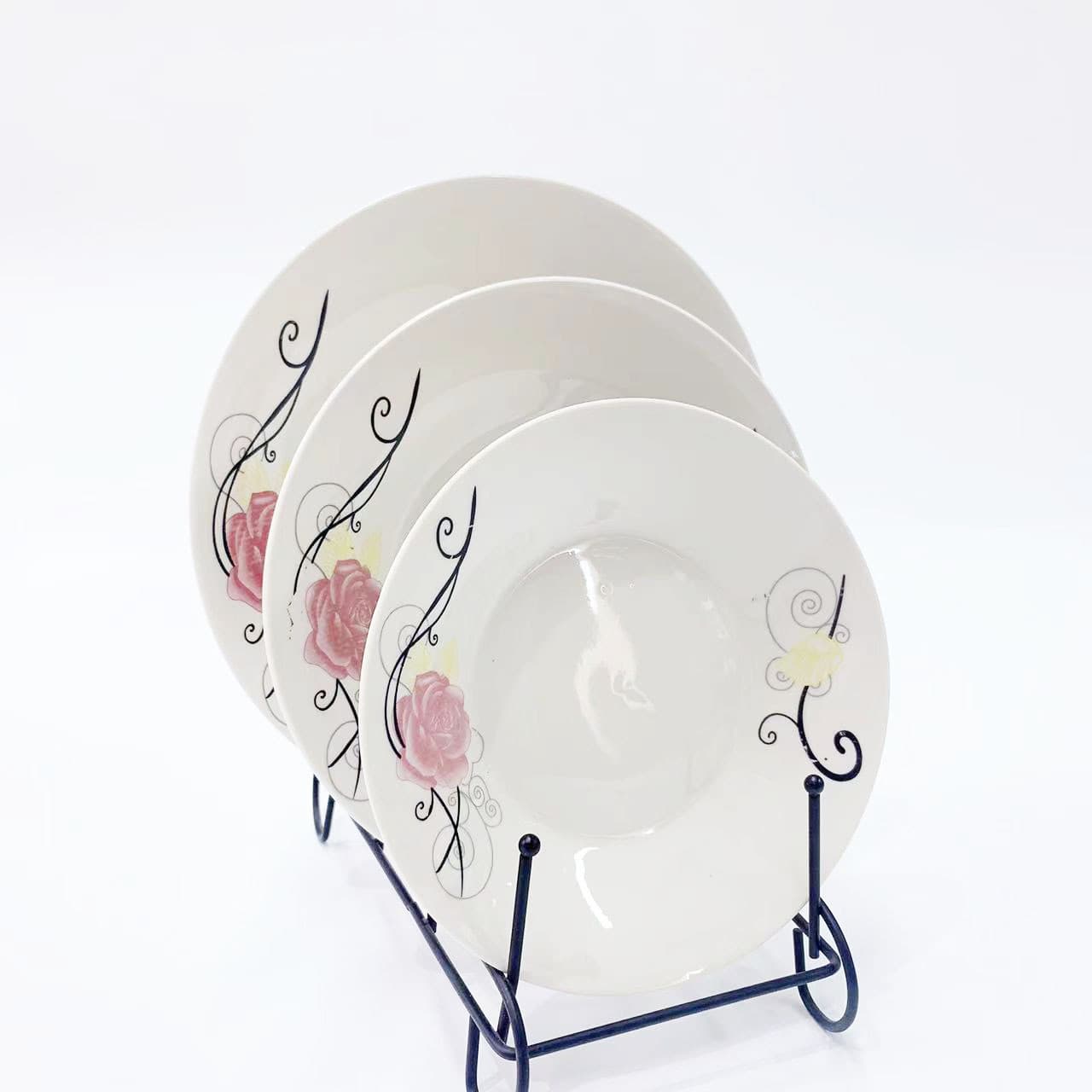 Factory Wholesale Ceramic Tableware Decal Matching 6/7/8 Soup 18-Piece Dinner Plate Set Household Ceramic Plates Export