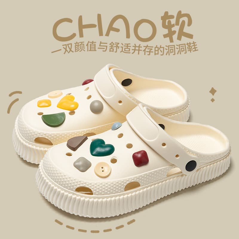 Crocs Women's Outdoor Couple Toe-Cover Slippers Women's Home Sandals Men's Crocs Slippers
