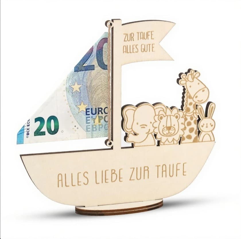 Cross-Border New Product Wooden Money Gift Birth Baptism Money Gift Noah's Ark Wooden Crafts Ornaments