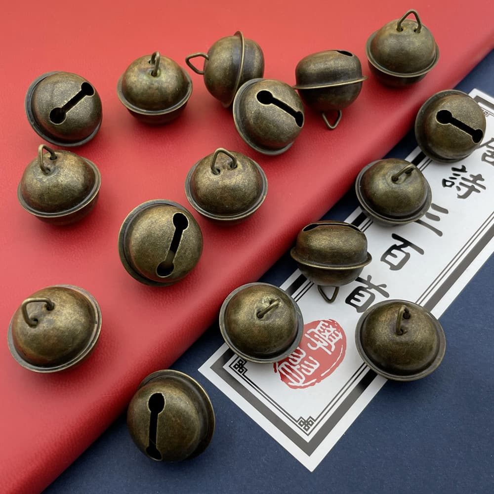 22mm Plated Bronze Christmas Bell Flat Bell Iron Pet Bell Collar Accessory DIY Ornament