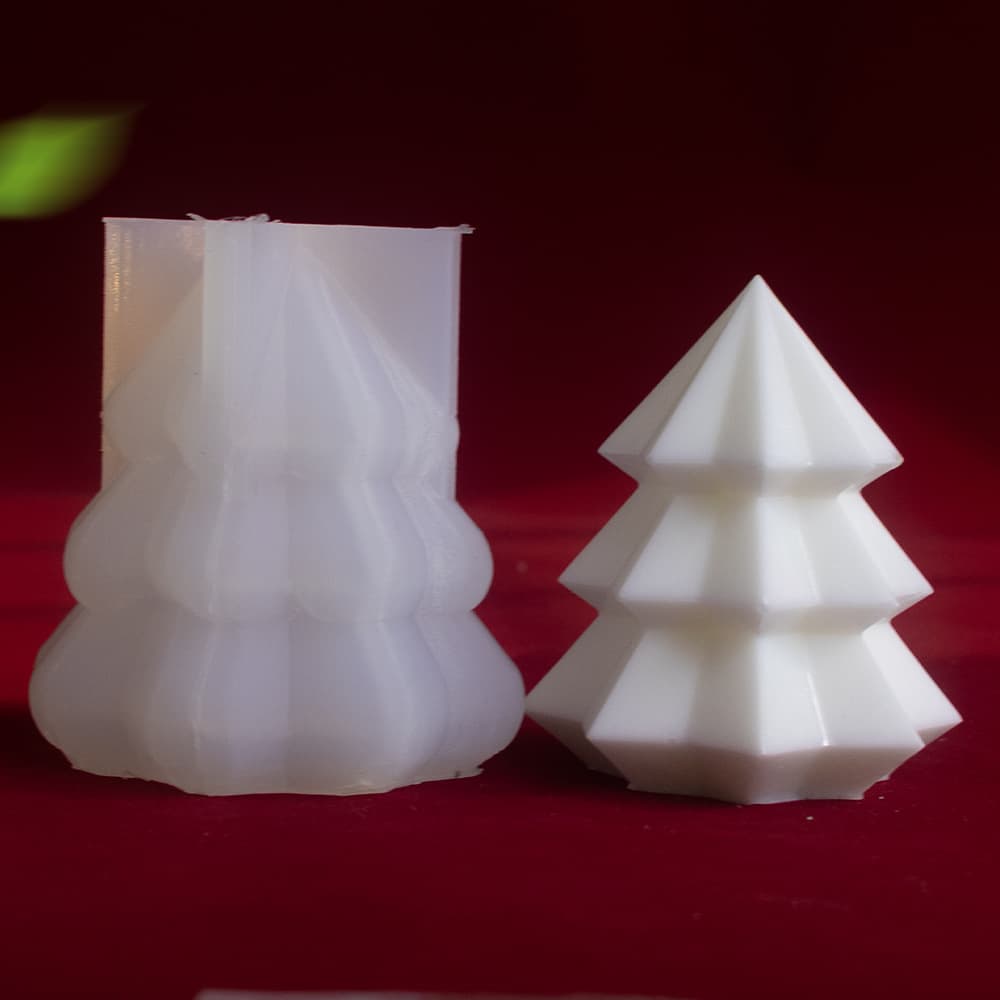 Christmas Tree Mold, Scented Candle Silicone Mold, DIY Plant Christmas Holiday Handmade Soap Plaster Ornament Mold
