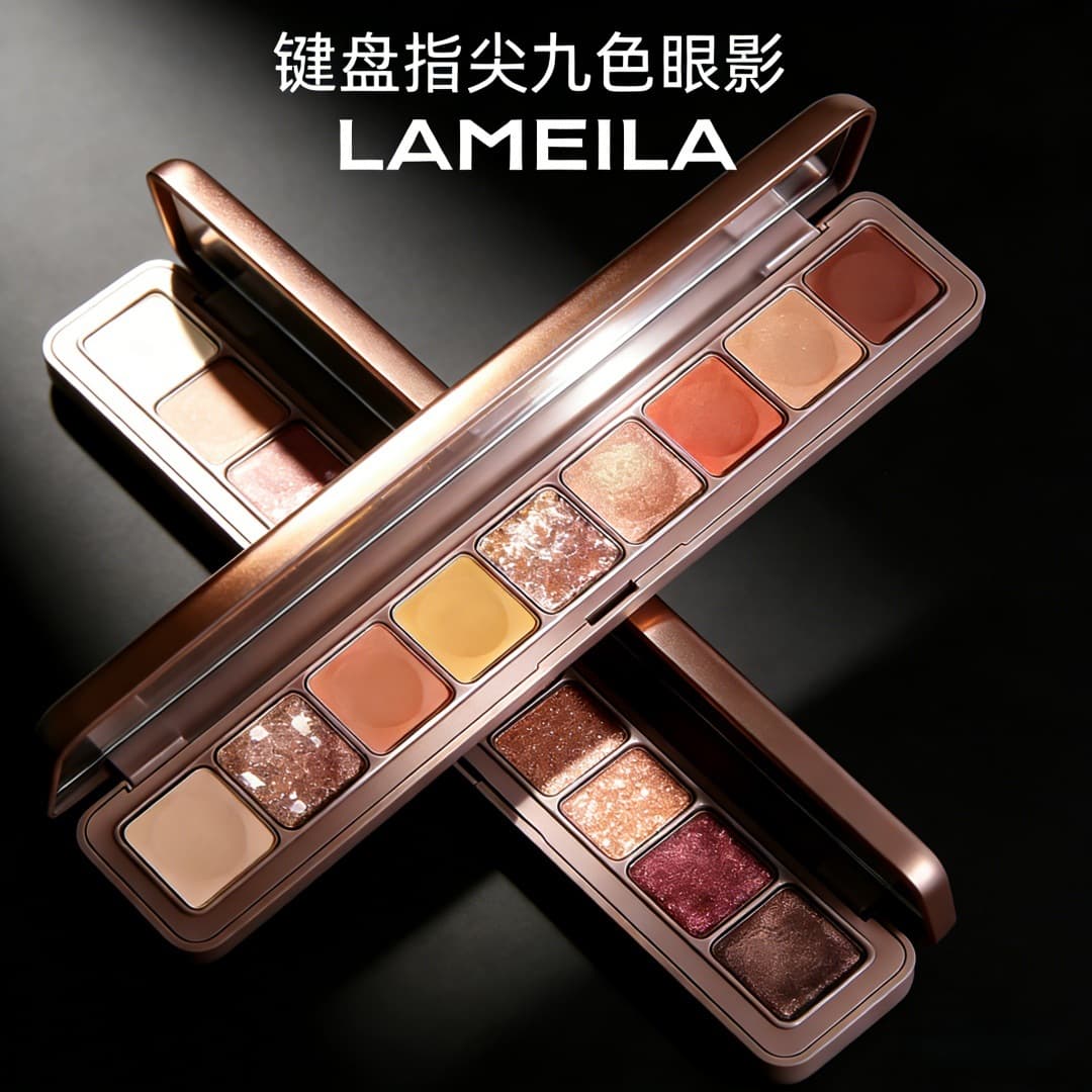 Lazy ins Douyin Xiaohongshu nine-color fingertip glitter keyboard eye shadow pearlescent matte waterproof long-lasting three-dimensional