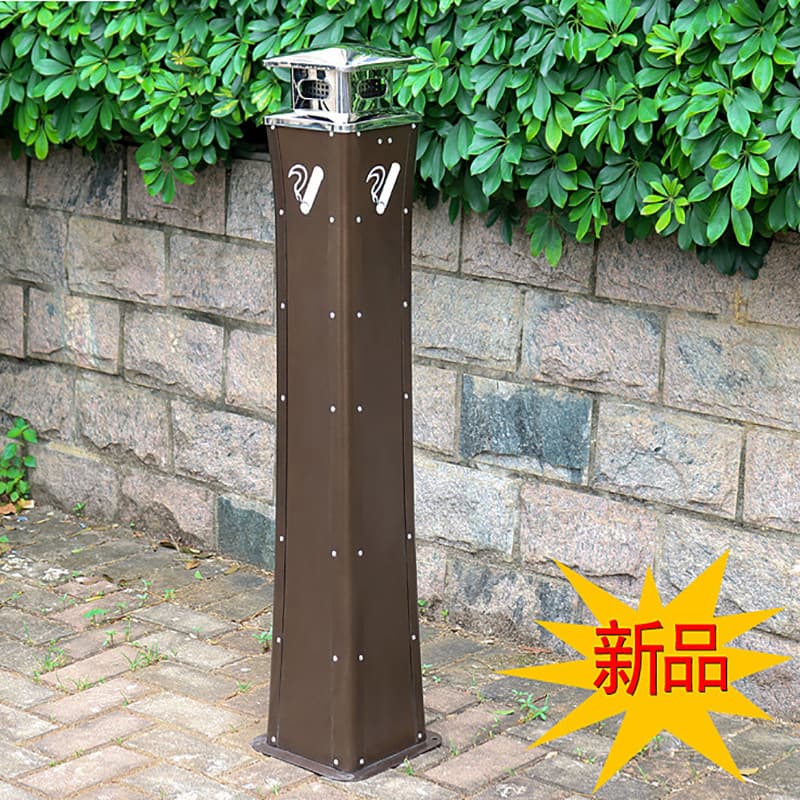 Outdoor Ground-Mounted Stainless Steel Ash Urn Stands, Ground Cigarette Extinguisher Columns, Cigarette Butt Bins, Ash Trays, Outdoor Specialized