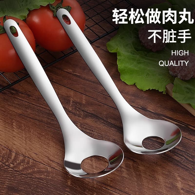 Stainless Steel Meatball Spoon Press Tool for Making Homemade Meatballs and Fish Balls, Kitchen Mold