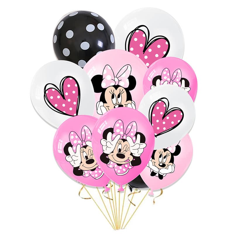 Minnie Mouse Mickey Mouse Birthday Party Decoration Minnie Girl 12-inch Latex Balloon Set