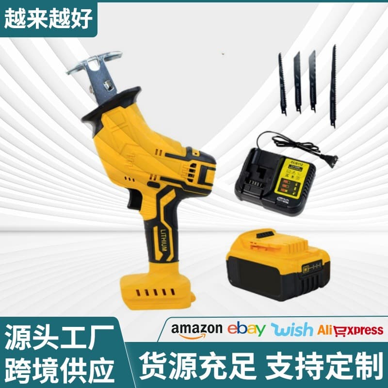 Cross-border saber saw lithium electric reciprocating saw large capacity handheld electric hand saw outdoor cutting lithium electric saw