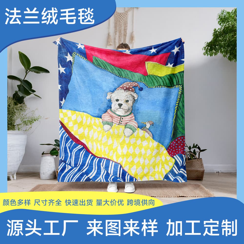 Cross-border holiday printed flannel fleece blanket, air-conditioning blanket for office naps, Christmas thickened sofa throw