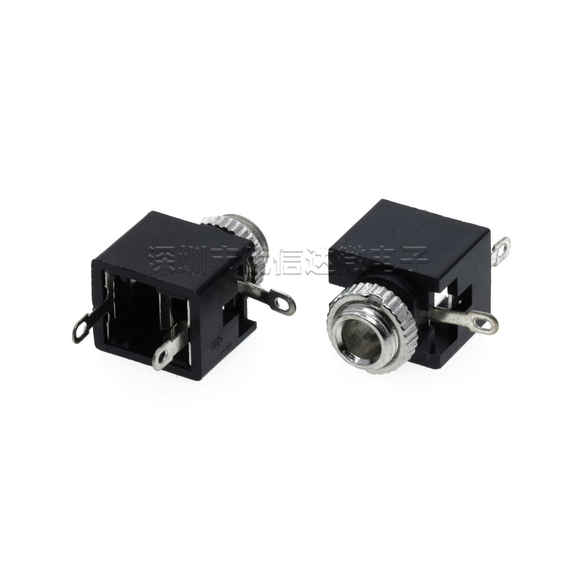 PJ201M Headphone Jack 2.5/3.5mm Audio Socket PJ301M Female 3-Pin Smooth Hole with Nut PJ201