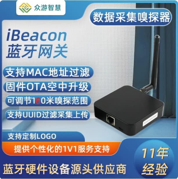 BT02 Bluetooth Gateway IoT Beacon/IBeacon Data Collector Wristband Broadcast Multi-Protocol Acquisition