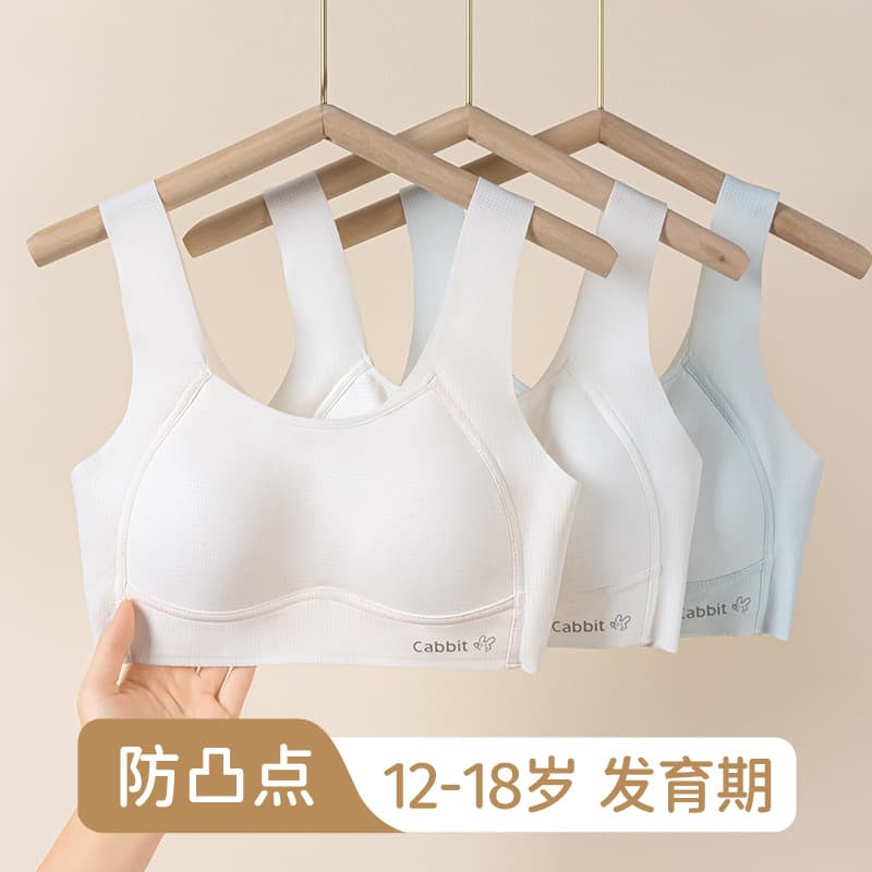 New Style Girls' Underwear for Middle and High School Students, Strapless Bra for Girls' Development Period, Thin Style, Ages 12-16