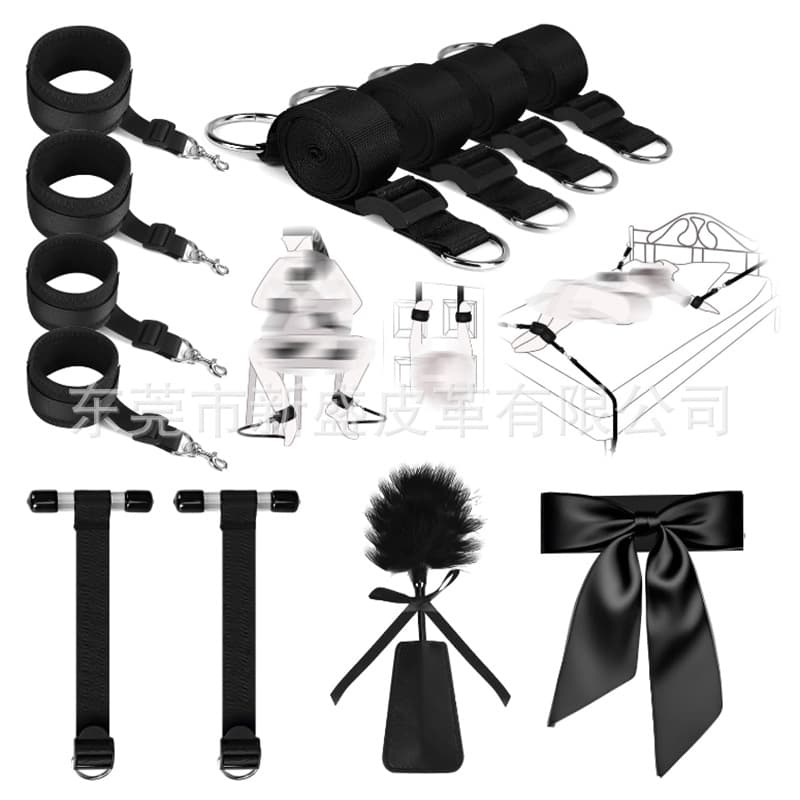 Adult SM Bondage Restraint Kit Hand and Foot Straps Bed Binding Set Four-Point Multi-Ring Spider Web Combination