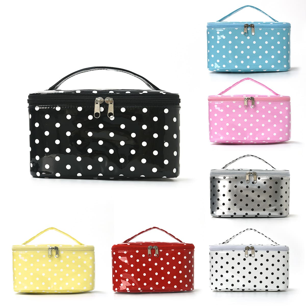 Feihong cross-border polka-dot cosmetic bag, high-looking, large-capacity, portable toiletry bag, outdoor travel multi-functional storage bag