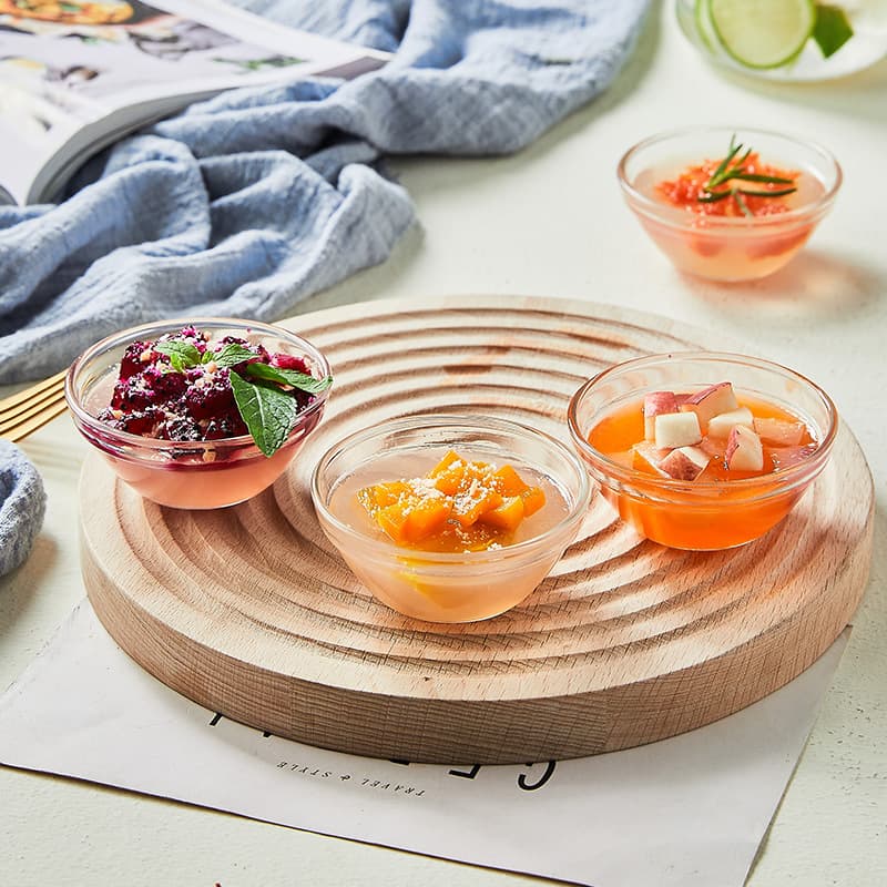 Wholesale Transparent Glass Rice Pudding Bowl, Kitchen Seasoning Dish, Home Creative Cooking Topping Bowl, Mask Bowl, Foam Pack
