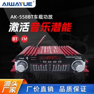 AK-558BT Mini Car Amplifier Board, Car Bluetooth Amplifier with Card, USB, Radio, Mobile Audio