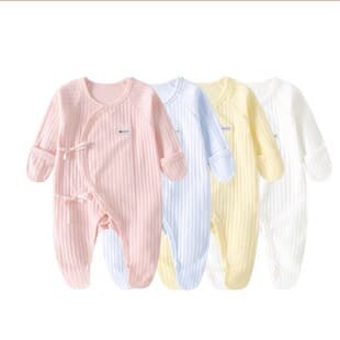 Infant Hand and Foot Cover Butterfly Suit Spring/Fall for Newborns 0-6 Months, Cotton Thin Onesie Romper
