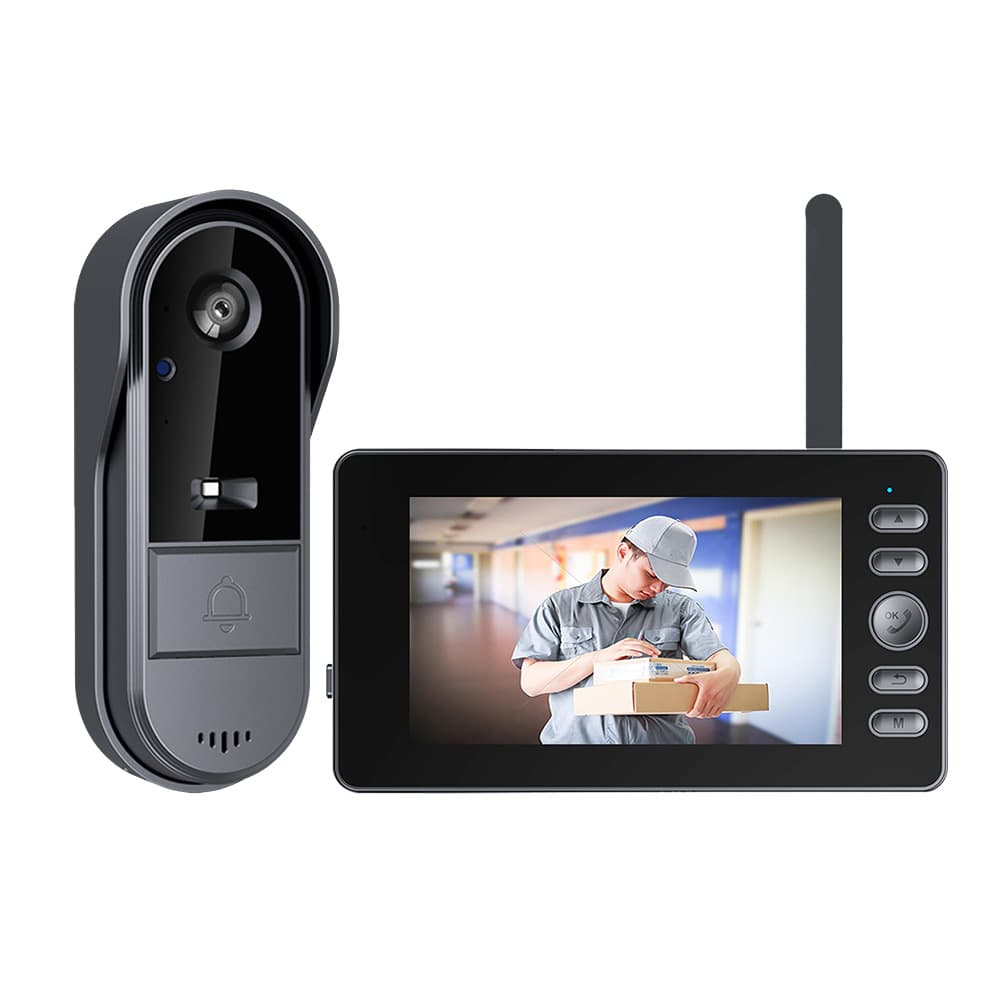 Home Low-Power Wireless Waterproof Video Doorbell with HD Night Vision Intercom Camera, Wide-Angle Recording and Playback