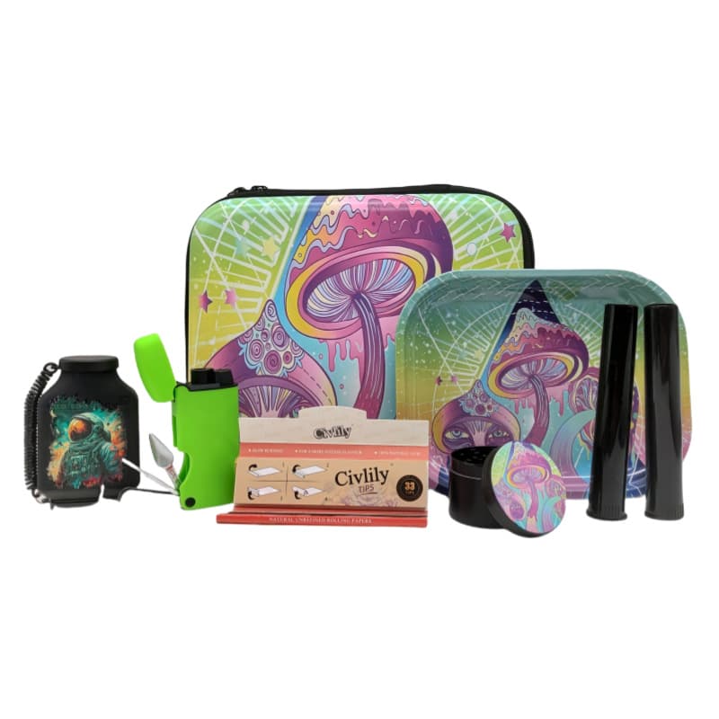 New Cross-Border EVA Bag Smoking Kit Smokebuddy Rolling Paper Lighter Grinder Storage Can Set