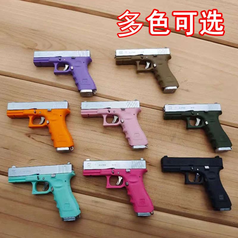 Cross-border Hot Selling 1:3 Alloy Empire Glock G34 Shell Ejecting Alloy Keychain Pendant Metal Mini Toy