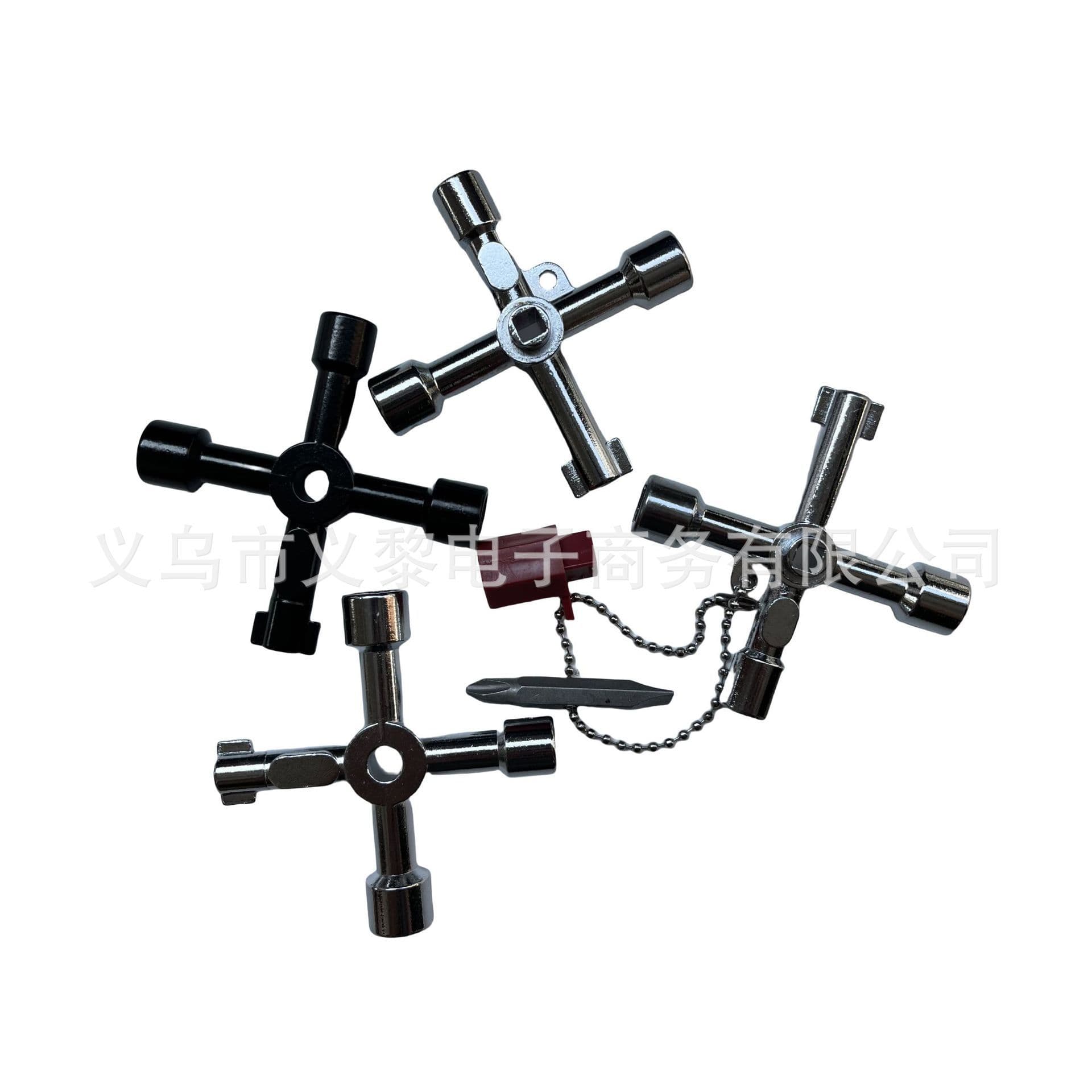 Electrical Control Cabinet Car Elevator Cross Key Wrench Water Meter Valve Key Inner Triangle Wrench Hardware Tool 4-in-1