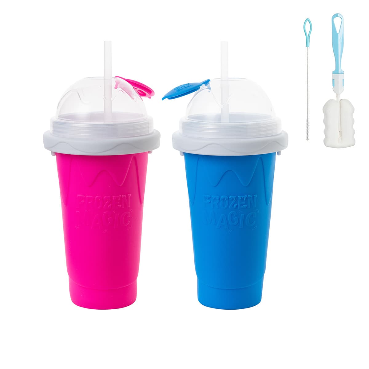 Double Layer Silicone Ice Cream Cup Slushy Making Cup Squeeze Ice Cup Summer Cold Beverage Cup Children's Play Dough Ice Cup