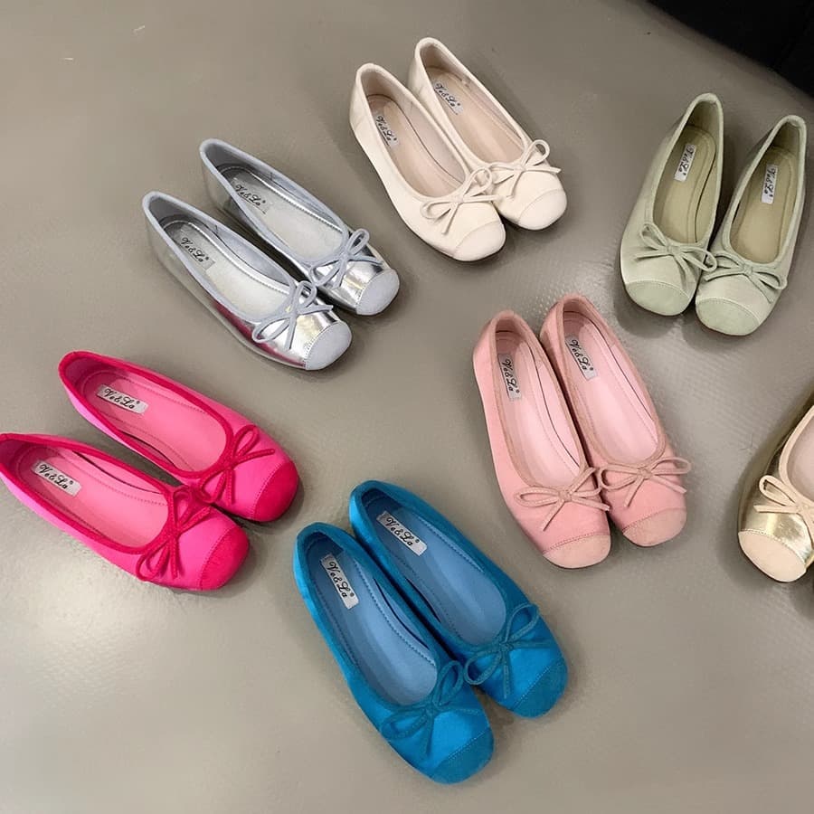 Flat bottom versatile bow ballet shoes for women 2024 new spring and summer French commuting evening shoes