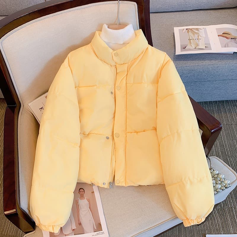 Winter new Korean style down jacket women's short 2023 loose stand-up collar small fashion thickened bread jacket