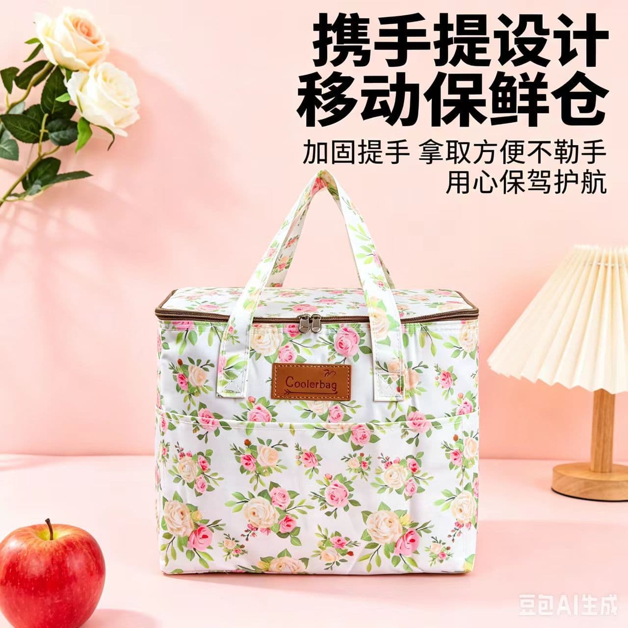 Three outer bags, cold storage bag, ice bag, take-out insulation bag, insulation bag with rice, portable outdoor picnic bag Oxford