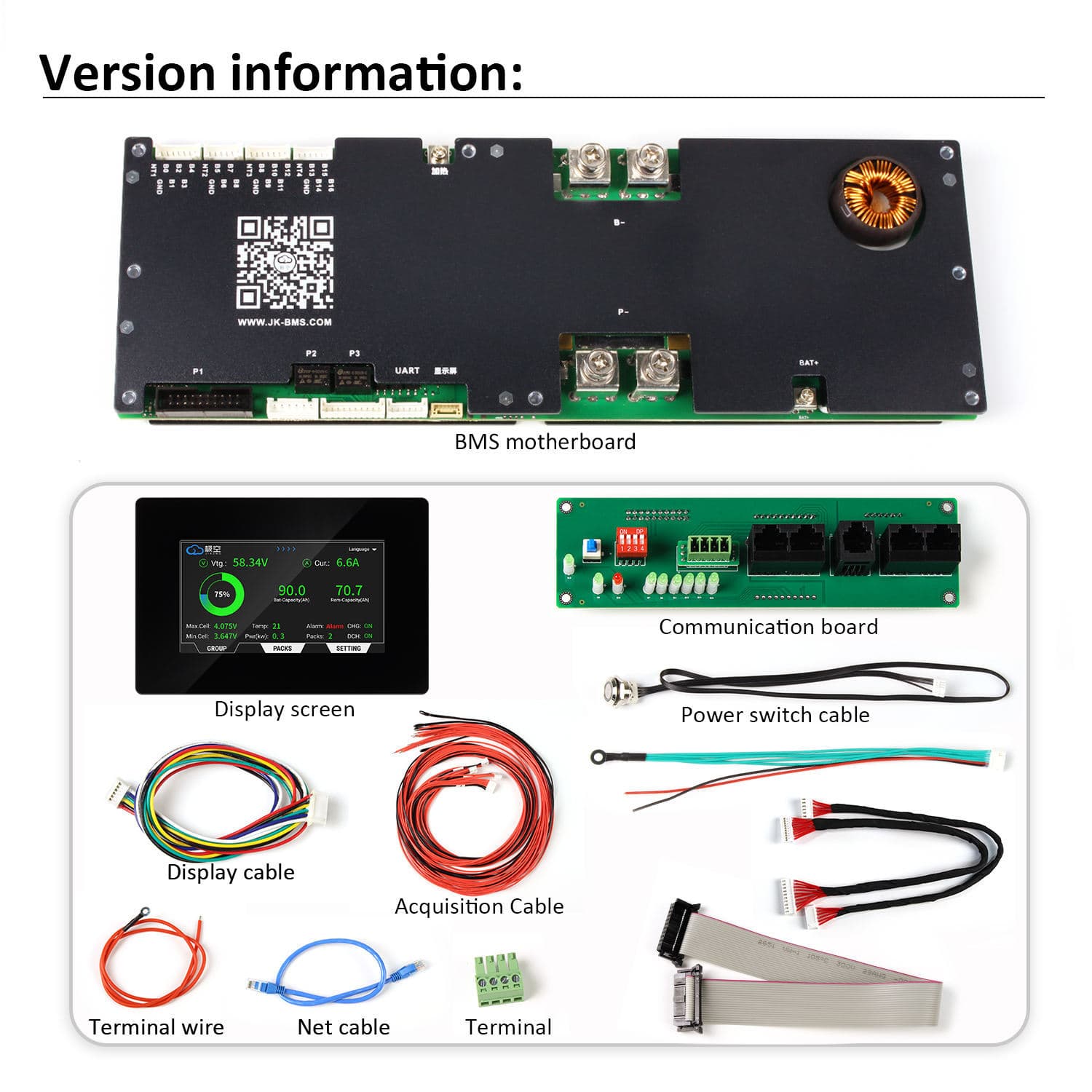 JK Extremely Kong Bluetooth Active Balance Home Energy Storage Protection Board 16S24V48V Iron Lithium BMS Lithium Battery Protection Board