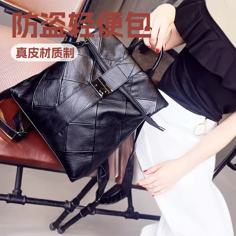 Backpack for Women Travel Lightweight Small Backpack, 2026 New Large Capacity Versatile Genuine Leather College Bag