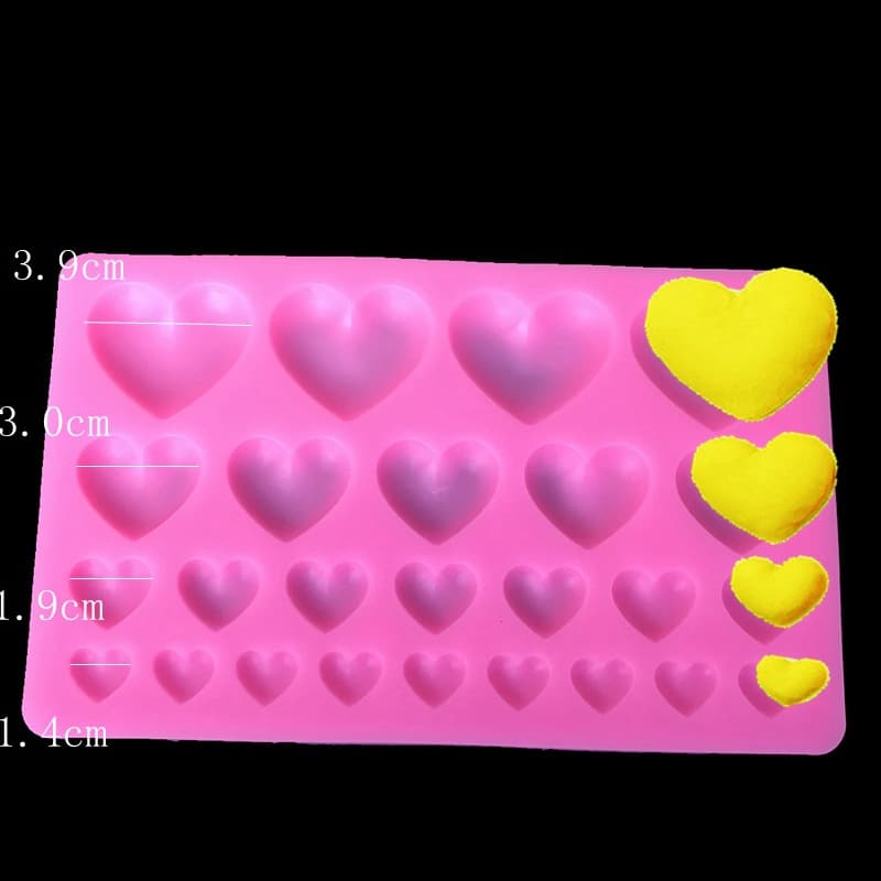 25-Piece Silicone Mold Heart Shaped Baking Cake Decoration Tool for Clay And Chocolate Making Irregular Shape Kitchen Tool