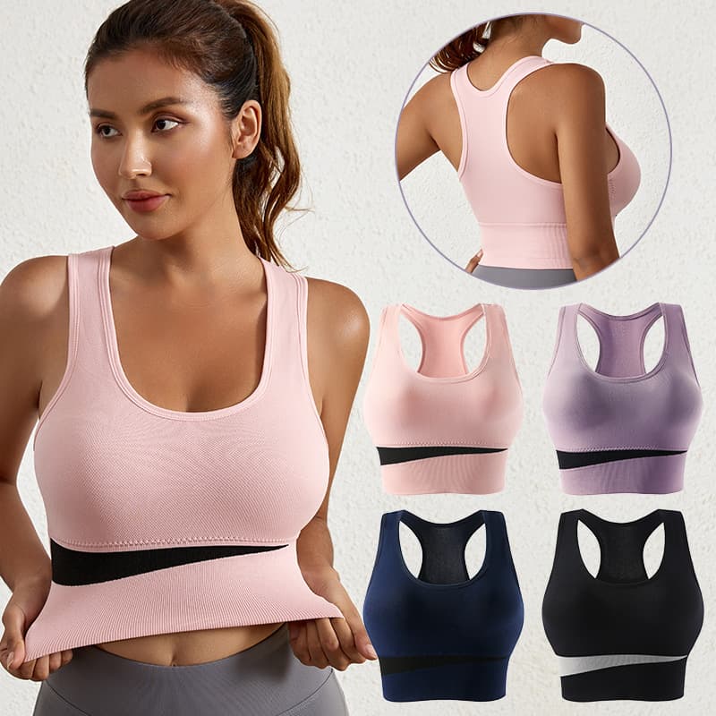 Women's Plus Size Sports Bra Wireless Shockproof Push Up No Underwire Running Vest Fitness Yoga Wear Minimizer for Large Bust