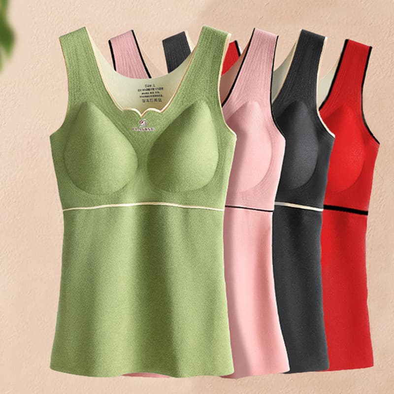 New Autumn/Winter German Fleece Warm Vest for Women, Oxygen-Friendly 2.0 Double-Sided Brushed Seamless Slim Fit Thermal Underwear for Women