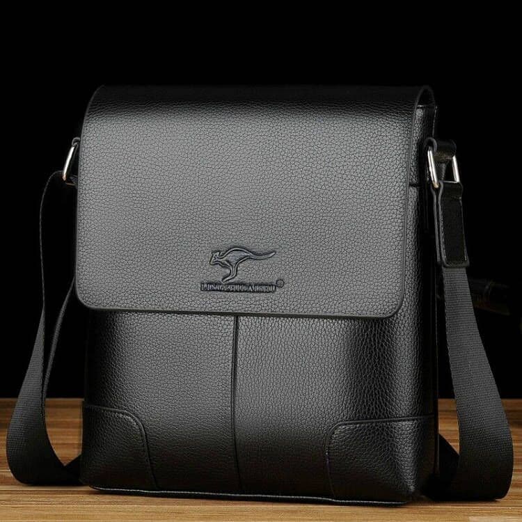 Men's Crossbody Sling Bag Multi-functional Shoulder Bag Vertical Casual Business Korean Style Small Backpack Leather Bag Flap Cover
