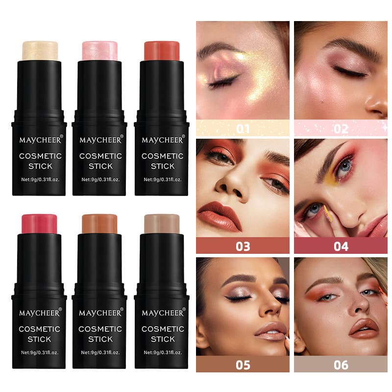 MAYCHEER Highlighter Blush Stick Contour Brightening Shadow Stick 3D Face Primer Under Eye Brightener Pen Cosmetics Cross-border