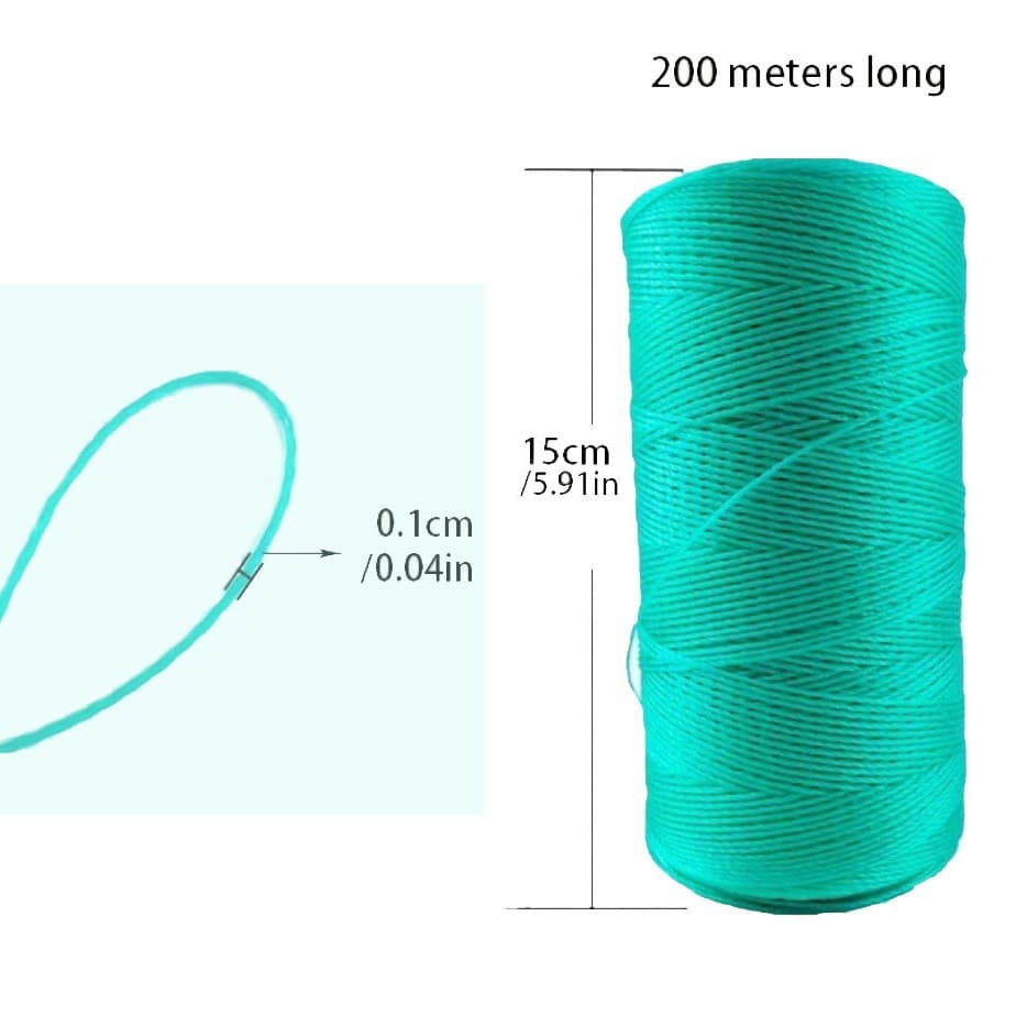 Polyethylene rope, 1mm thick, 200m long, shrink-wrapped packaging, greenhouse vine hanging rope, vegetable plastic climbing vine suspension rope.