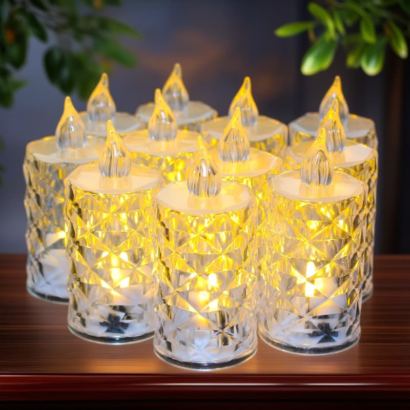 Candle Light Christmas Decoration Night Light Transparent Party Ornament Electronic Candle LED Candle Halloween Murder Mystery Game