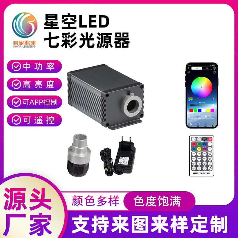 Mingjia Starry Sky LED Fiber Optic Projector Light Source: Customizable Pattern Remote Control Car Starry Sky Light Projector