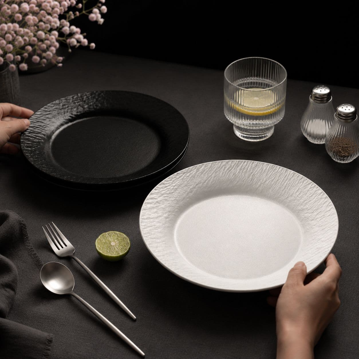 Western plate steak plate ceramic tableware tableware high-end niche ceramic plate Nordic style pasta snack plate wholesale