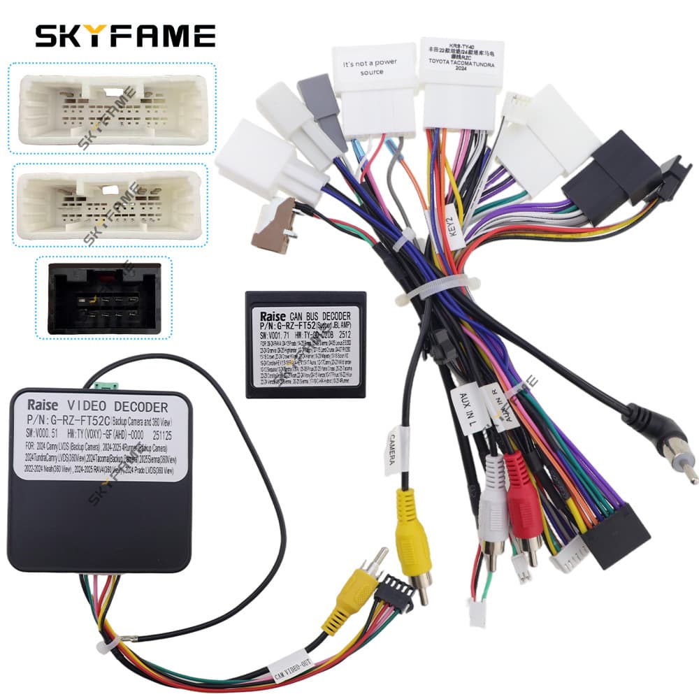 Compatible with 2021-2022 Toyota RAV4 Wildlander Highlander Sienna Wire Harness with LVDS Video Box Power Cable