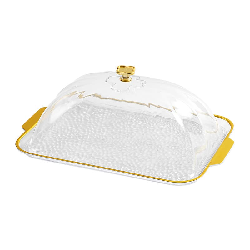 Plastic dinner plate round fruit plate barbecue plate hotel supplies tray tray with lid round plate tea cup plate cake plate