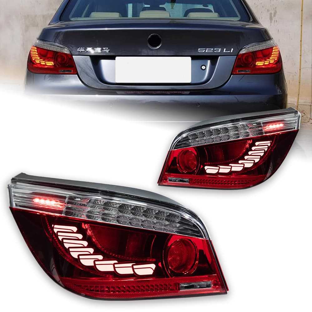 Dragon Scale Tail Light Assembly LED Brake Light Flowing Turn Signal for BMW E60 2003-2010