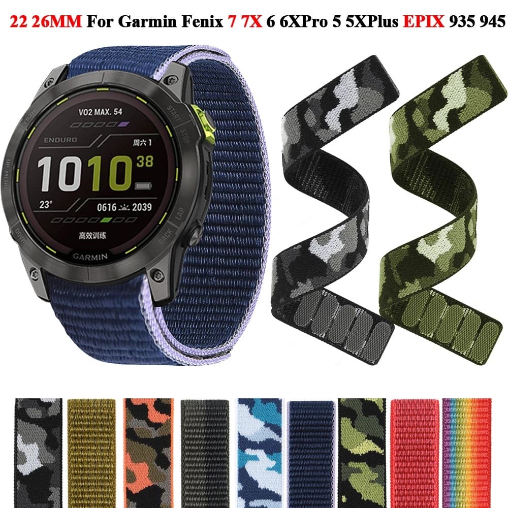 Suitable for Garmin Fenix7X 7 6 5 nylon Velcro strap 22 26mm portable strap watch strap