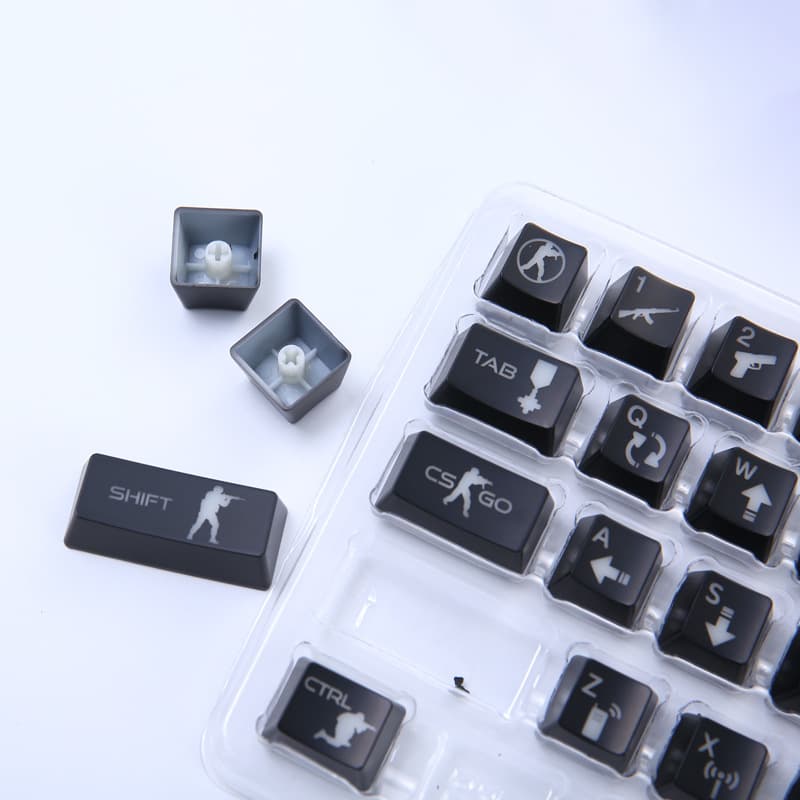 ABS Mechanical Keyboard Keycaps in Various Colors, Blank Keycap Materials, Custom Keycaps with Spray Painting and Laser Engraving, Designs Welcome