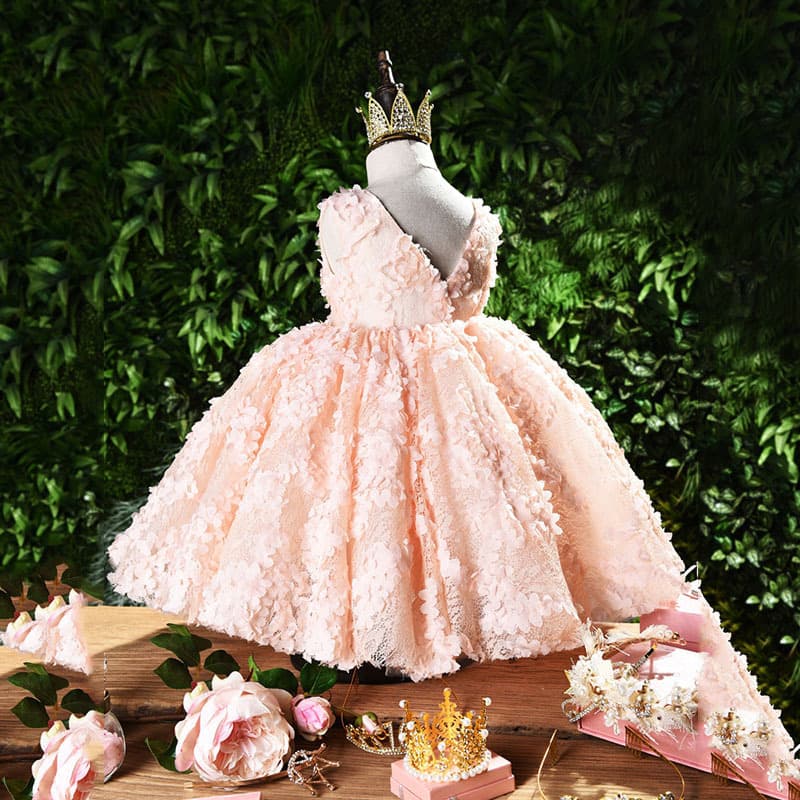 Girls Princess Dress 2026 Spring Sleeveless Round Neck Open Back Candy Birthday Gown Baby Children's Princess Dress
