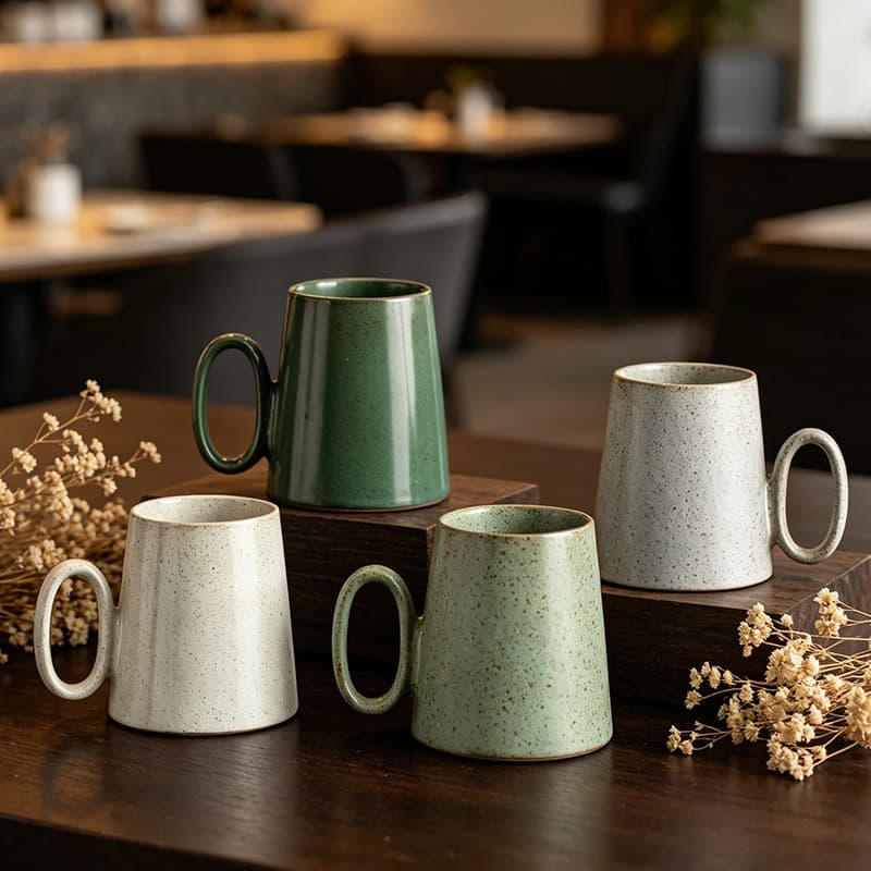 Ceramic Mug High Appearance Retro Water Cup Large Capacity Coffee Cup for B&B Restaurant Coarse Pottery Office Cola Cup