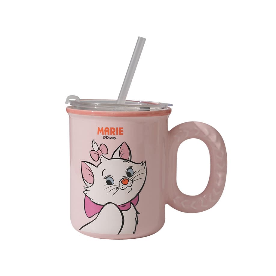 Mickey Cartoon Ceramic Mug High Aesthetic Office Home Couple Straw Direct Drinking Cup Cute Birthday Gift