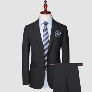 2025 Men's Suit Set Korean Slim Fit Professional Formal Wear Business Work Wedding Groom Suit Set
